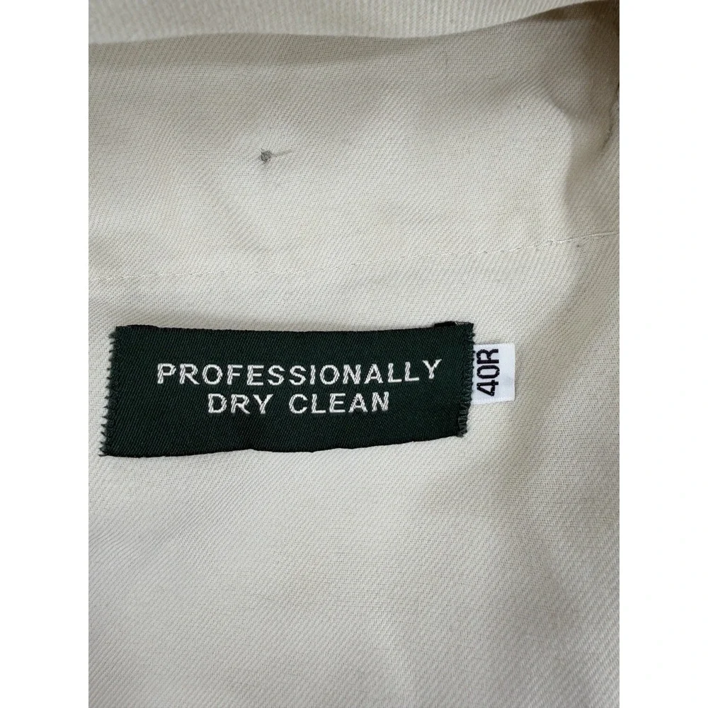 Berle Men's Linen Pants 40R 40x31 Beige Dress Trousers High Waisted Pleated READ
